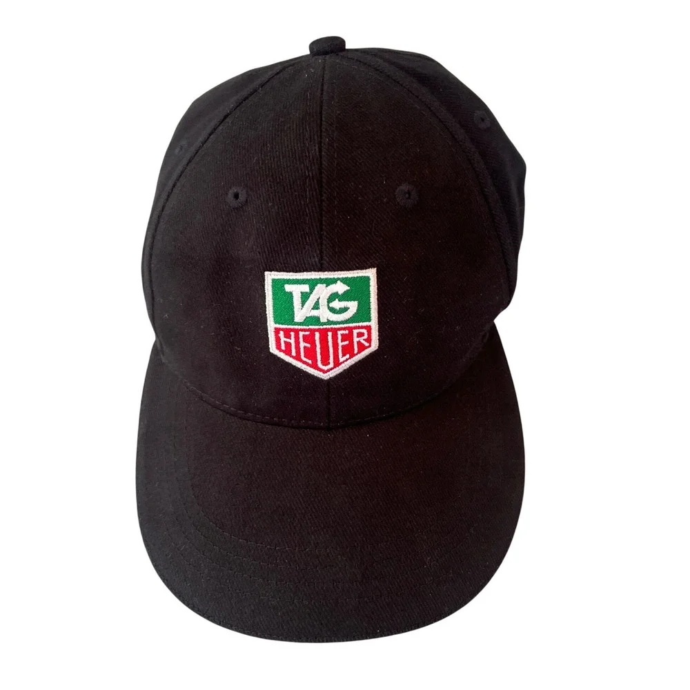 TAG Heuer Black Baseball Cap Embroidered Logo Adjustable Racing Hat
